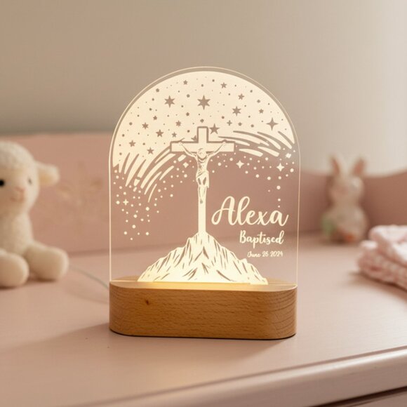 Jesus Christ Night Light – Personalized LED Inspirational Lamp - Picture 8 of 8